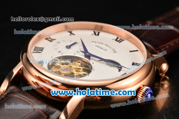 Patek Philippe Grand Complitcations Asia Automatic Rose Gold Case with Black Roman Numeral Markers and White Dial - Click Image to Close